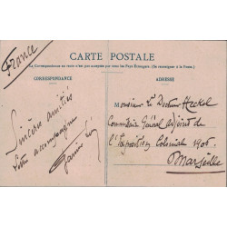 SAINT PIERRE ET MIQUELON - GROUPE 10c SUR CARTE DU 15 AVRIL 1905 - ATTELAGE A CHIEN.