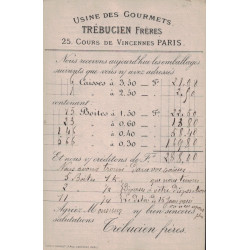 PARIS - ST MANDE-PARIS - CERES 15c SUR CARTE PRECURSEUR REPIQUAGE PRIVEE USINE DES GOURMET TREBUCIEN FRERES.