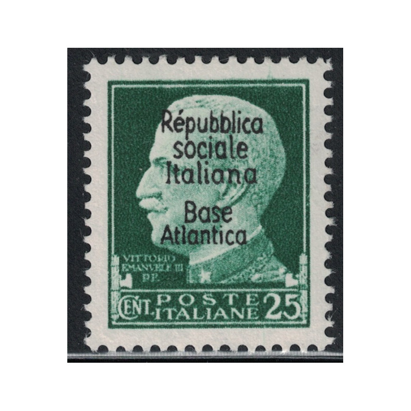 BASE NAVALE ITALIENNE DE BORDEAUX - N°10 - SURCHARGE REPUBLICA SOCIALE ITALIANA BASE ATLANTICA - COTE 16€ - CHARNIERE.