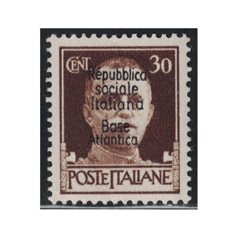 BASE NAVALE ITALIENNE DE BORDEAUX - N°11 - SURCHARGE REPUBLICA SOCIALE ITALIANA BASE ATLANTICA - COTE 23€ - CHARNIERE.