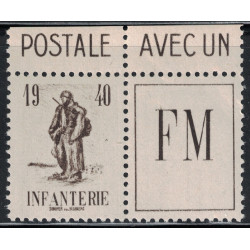FM - No010A  INFANTERIE (INITIATIVE PRIVEE 1940) - EMIS EN CARNET - COTE 16€.