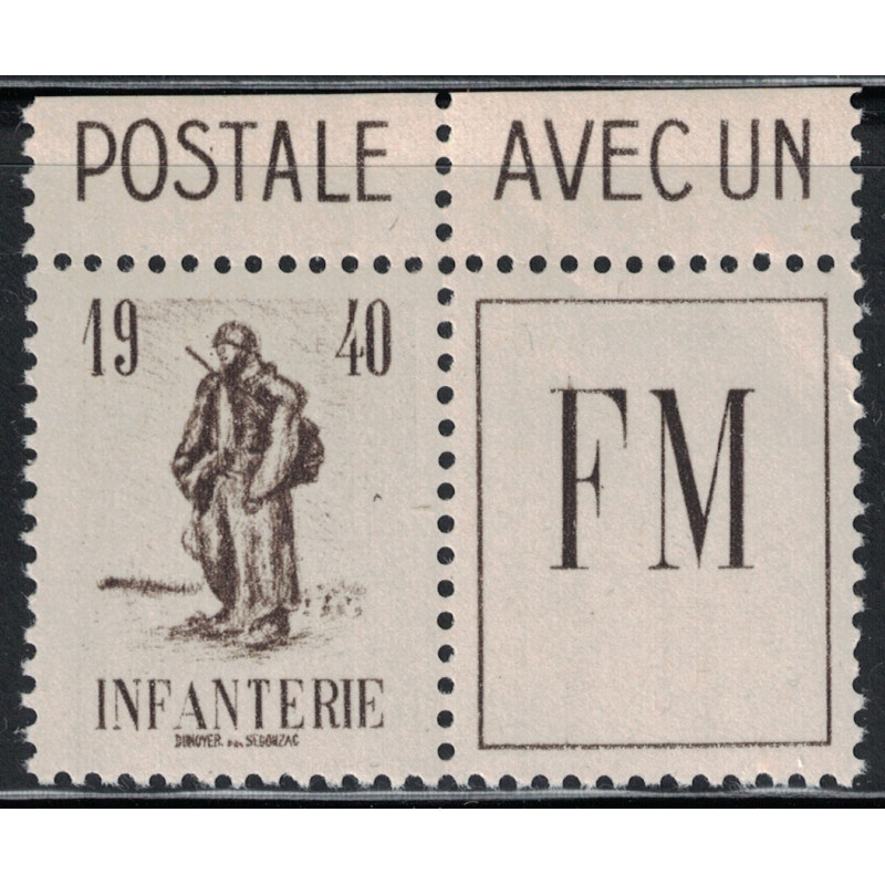 FM - No010A  INFANTERIE (INITIATIVE PRIVEE 1940) - EMIS EN CARNET - COTE 16€.