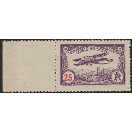 VIGNETTE - POSTE AERIENNE - MEETING DE BOURGES - DU 4 AU 6 JUIN 1922 - 25c NEUF BORD DE FEUILLE.