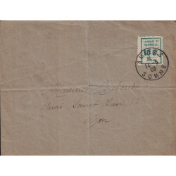 TIMBRE DE GREVE - No01 - CHAMBRE DE COMMERCE DE D'AMIENS SUR LETTRE DU 14-5-1909.