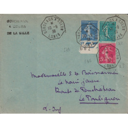 SEMEUSE - BORDEAUX A COLON L.D.N°3 - GRIFFE LINEAIRE DU PAQUEBOT BORDEAUX A COLON "DE LA SALLE" - LE 10-9-1938 - TRES RARE.