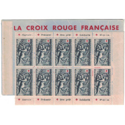 CROIX ROUGE - CARNET DE 1952 - COTE CARNET 550€ - BLOC DETACHE DE LA COUVERTURE.