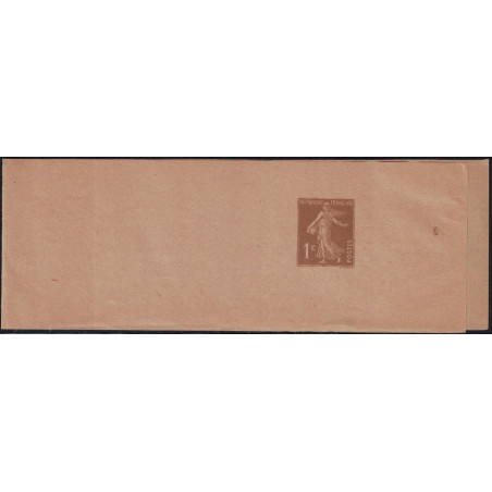 SEMEUSE - BANDE JOURNAL 1c BISTRE OLIVE SUR CHAMOIS - AVEC NUMERO- COTE 12€.
