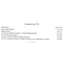 LE TIMBRE FISCAL - N°90 - FEVRIER 2009 - SOCIETE FRANCAISE DE PHILATHELIE FISCALE.