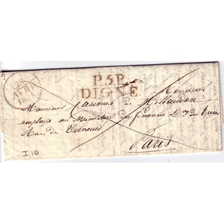 BASSES ALPES - P.5.P DIGNE DATEUR A 28 AVRIL 1831.