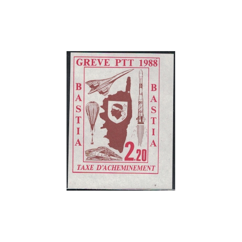 TIMBRE DE GREVE - No50 - GREVE DE BASTIA - CORSE - COTE 20€.