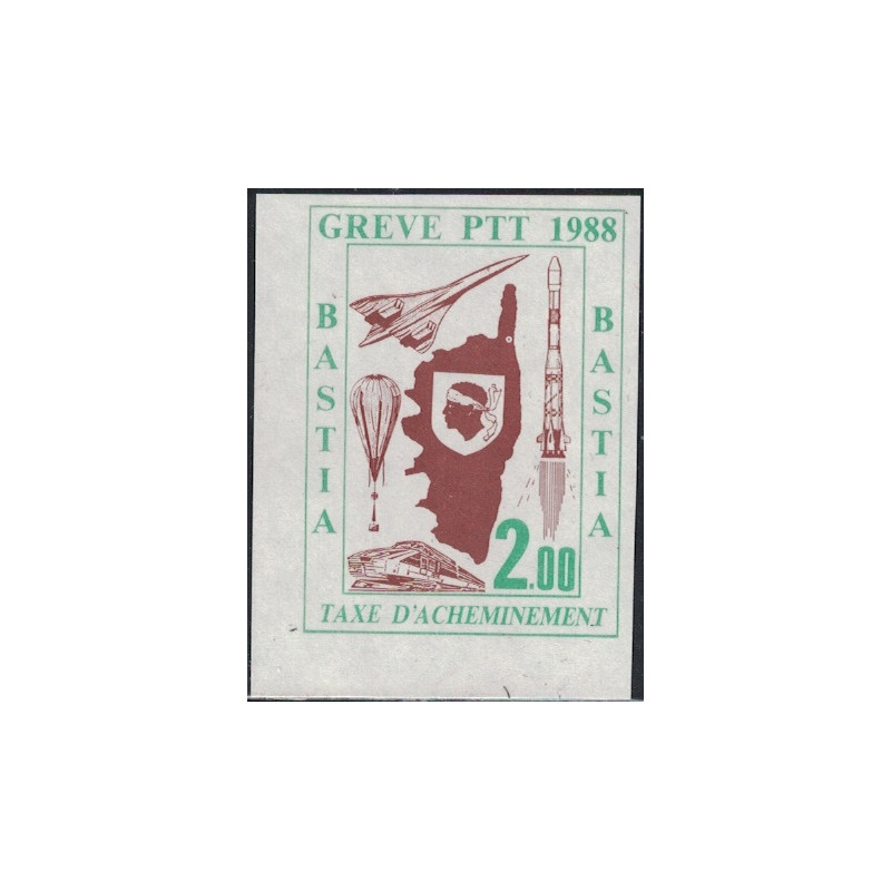 copy of TIMBRE DE GREVE - No49 - GREVE DE BASTIA - CORSE - COTE 20€.