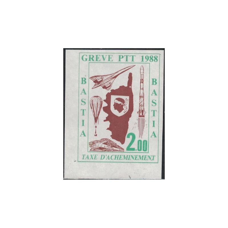 TIMBRE DE GREVE - No49 - GREVE DE BASTIA - CORSE - COTE 20€.