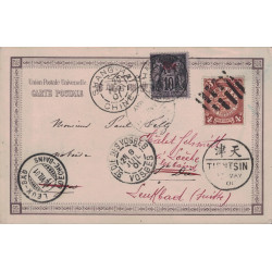 CHINE - PEKING - CHINE TIMBRE IMPERIAL MIXTE AVEC SAGE 10c SURCHARGE CHINE - 29-5-1901. -