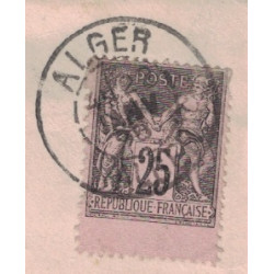 SAGE - ALGERIE - ALGER - N°97 VARIETE PLUS GRAND - RARE - LETTRE DU 22-1-1898 POUR L'ANGLETERRE.