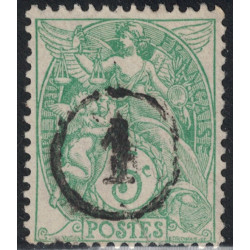 No111 - 5c TYPE BLANC - OLITERATION JOUR DE L'AN CHIFFRE 1 - COTE 1€.