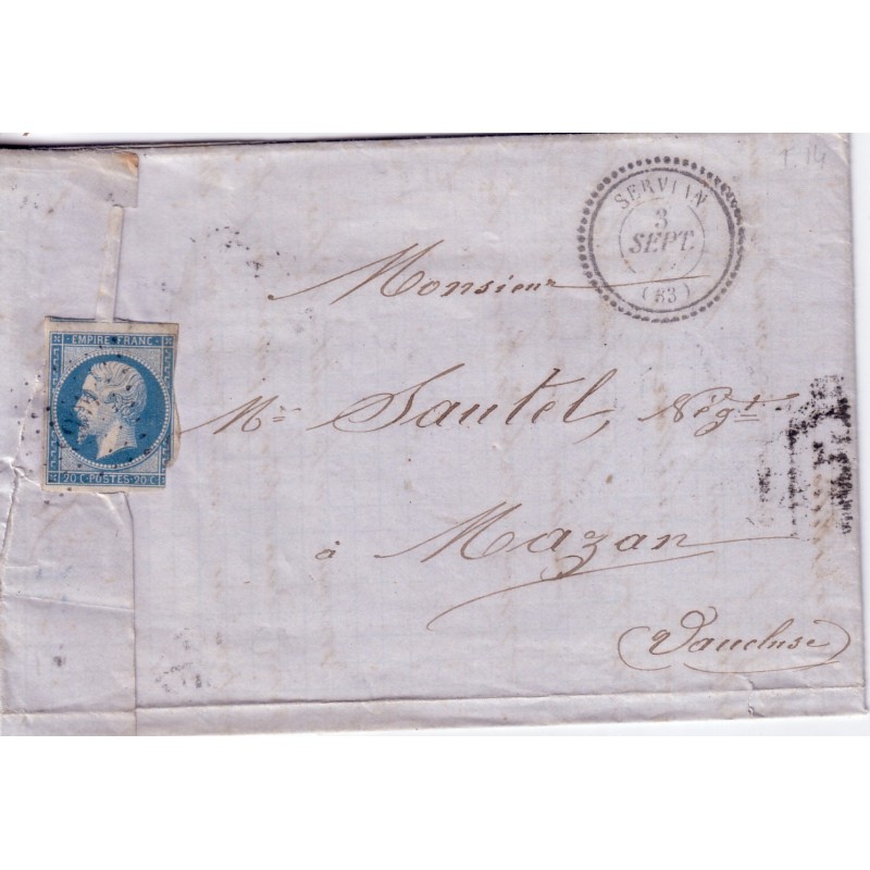 HERAULT - SERVIAN 3-9-1862 No14 OBL.PC4063.