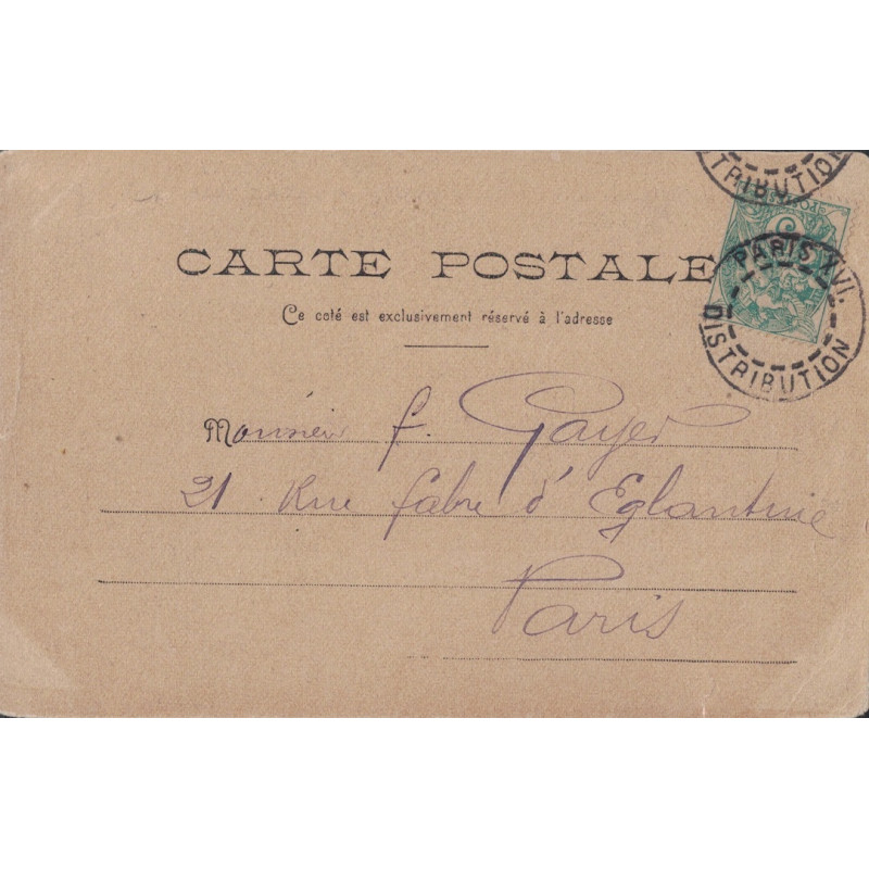 copy of PARIS - JOUR DE L'AN - TYPE BLANC - CHIFFRE 118 DANS UN CERCLE - ENTIER POSTAL 5c DE PARIS POUR PARIS.