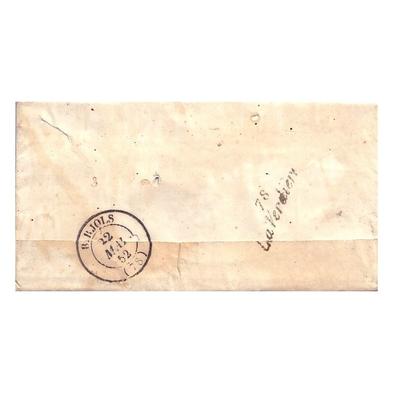 VAR - 78 LA VERDIERE CURSIVE AU VERSO -LETTRE DE BRIGNOLES 22-5-1852.