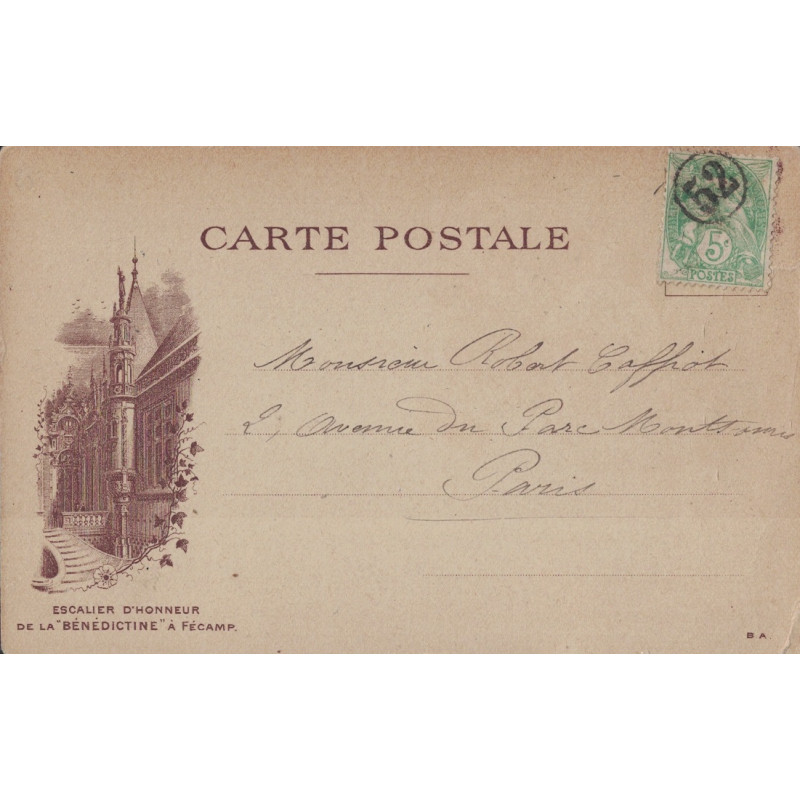 copy of PARIS - JOUR DE L'AN - TYPE BLANC - CHIFFRE 118 DANS UN CERCLE - ENTIER POSTAL 5c DE PARIS POUR PARIS.