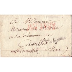 VAR - DEB.DE TOULON SUR LETTRE DU MINISTERE DE LA GUERRE.