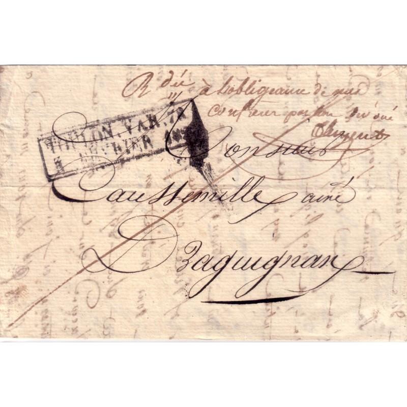 VAR - TOULON - CACHET D'ESSAI 3 FEVRIER 1828 - RARE.