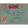 copy of LEVANT - LIBAN - TYR - 24-6-1942 - TRIPLE BANDE CENSURE - CACHET CENSEUR CROIX DE LORRAINE + PUCE A/G