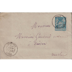 VAUCLUSE - VISAN - 25 AOUT 1888 - ENTIER POSTAL 15c SAGE - LETTRE POUR VAISON.