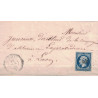 copy of AISNE - SOISSON 12-9-1864 AFFRANCHISSEMENT A 80c AVEC No22.