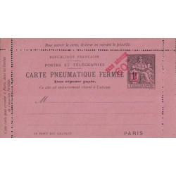 copy of CHAPLAIN - CARTE PNEUMATIQUE - 2f - NEUVE - COTE 70€.