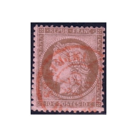 No058 - 10c CERES - OBLITERATION ROUGE DES IMPRIMES.