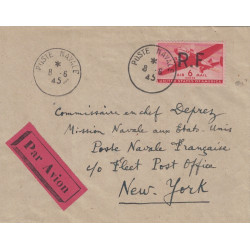 VAR - TOULON - 6 CENTS USA - PAM N°32 - SURCHARGE RF - LE 8-6-1945 - SIGNE CALVES.