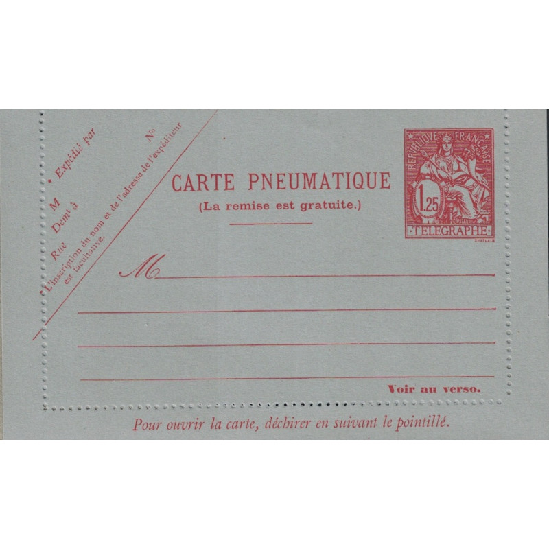 CHAPLAIN - CARTE PNEUMATIQUE -1F25- COTE 30€.