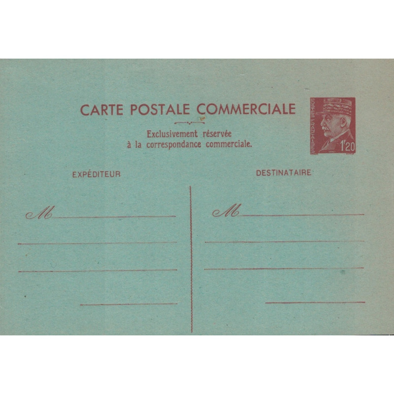 copy of PETAIN - 1F20 - CARTE POSTALE COMMERCIALE NEUVE - COTE 110€.