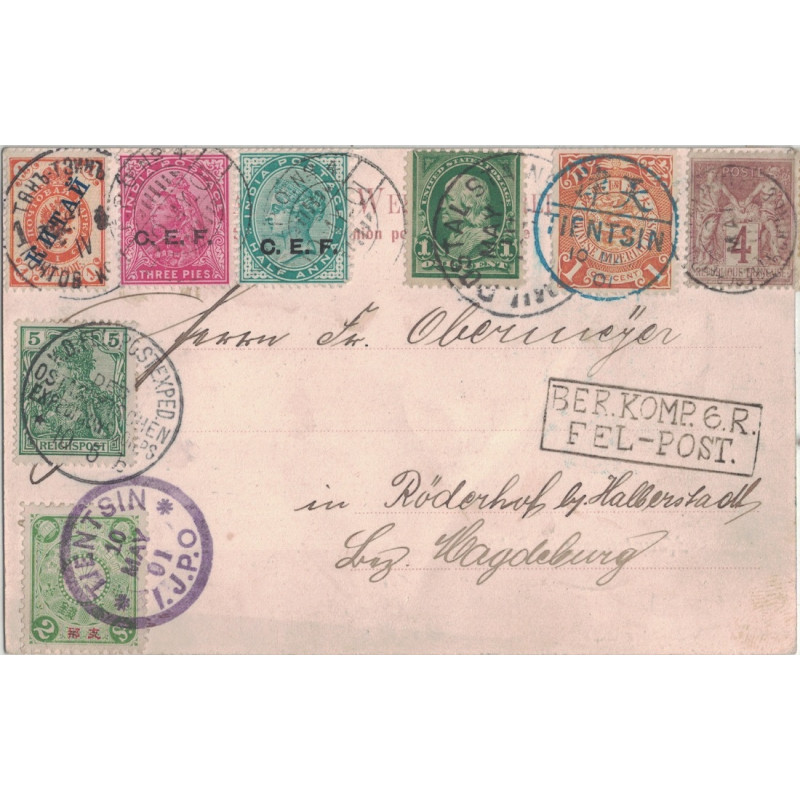 copy of CHINE - PEKING - DEUTSHE POST - BUREAU ALLEMAND - 1-12-1904 - GERMANIA SURCHARGE CHINA.