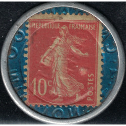 No0138 - SOCIETE GENERALE - SEMEUSE 10c ROUGE - TIMBRE MONNAIE.