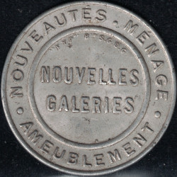 No0138 - NOUVELLE GALERIE - NOUVEAUTE - MENAGE - AMEUBLEMENT - SEMEUSE 10c ROUGE - TIMBRE MONNAIE.
