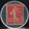 No0138 - NOUVELLE GALERIE - NOUVEAUTE - MENAGE - AMEUBLEMENT - SEMEUSE 10c ROUGE - TIMBRE MONNAIE.