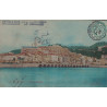 CUIRASSE LE GAULOIS - GRIFFE LINEAIRE DU NAVIRE - PEU COURANT -CARTE DE MENTON LE 28-2-1906 - EN RADE DE VILLEFRANCHE..