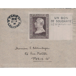 PARIS - XV - D.D'ALLERAY - PETAIN N°606  SEUL SUR LETTRE  - LE 27-4-1944.