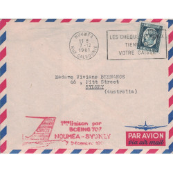 NOUVELLE CALEDONIE - NOUMEA - 7-12-1961 - 1er LIAISON PAR BOING 707 NOUMEA-SYDNEY.