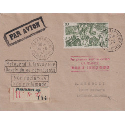MADAGASCAR - TANANARIVE -  PAR 1er SERVICE AERIEN AIR FRANCE TANANARIVE - LOURENCO-MARQUES - 25-5-1947