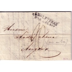 GRANDE BRETAGNE - GRIFFE ANGLETERRE PAR CALAIS -LETTRE ACHEMINEE