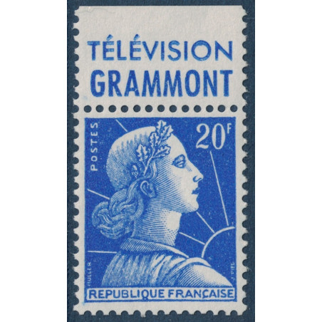 No1011B - 20F MULLER AVEC BANDELETTE PUB - TELEVISION GRAMMONT.