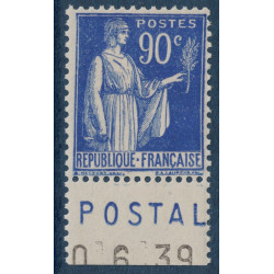 No0368 - TYPE PAIX 90c BLEU - PUB POSTAL.