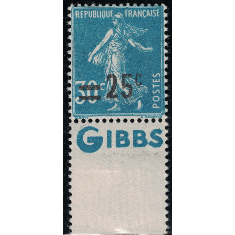 No0217 - SEMEUSE 25c/30c - BANDE PUB GIBBS.