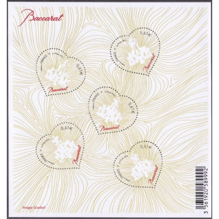BLOC FEUILLET No0134 - COEUR DE BACCARAT - SAINT VALENTIN.
