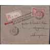 MERSON - 1F / LETTRE RECOMMANDEE DE PARIS POUR L'ALLEMAGNE - GRIFFE CORRESPONDANCE ACHEMINEE PAR LA POSTE ALLEMANDE.