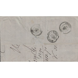 EMPIRE - N°24 - AMBULANT M.CM (MONT CENIS A MACON) - CACHET GARE DE CHAMBERY - LETTRE POUR ANNECY - SIGNE CALVES.