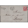 EMPIRE - N°24 - AMBULANT M.CM (MONT CENIS A MACON) - CACHET GARE DE CHAMBERY - LETTRE POUR ANNECY - SIGNE CALVES.