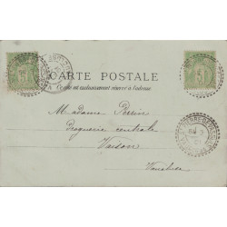 VAUCLUSE - ST PIERRE DE VASSOLS - 3 MAI 1901 - 5c SAGE N°106x2 - CARTE POSTALE POUR VAISON.